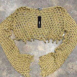 Fashion nova Gold Mesh Crop Top